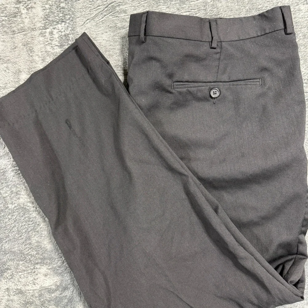 Stafford‎ Suit Pants Mens 44x32 Black 100% Wool Classic Fit Tailored Culture
